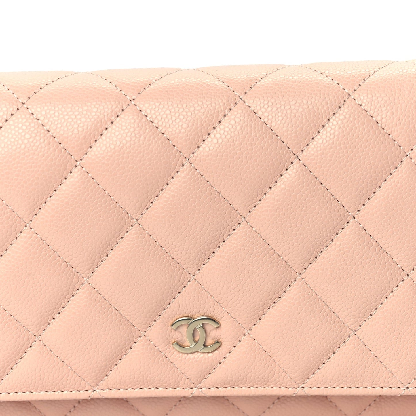 Caviar Quilted Wallet on Chain WOC  Light Pink