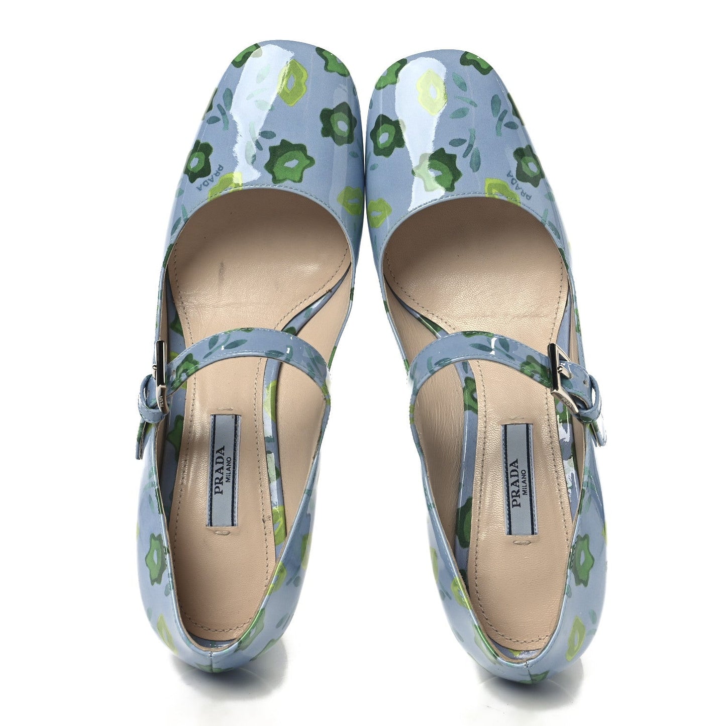 Patent Floral Mary Jane 65mm Pumps 38 Blue