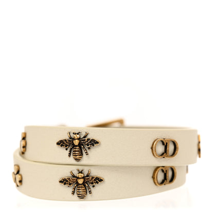 Christian Dior Calfskin Bee Double Bracelet White 1 of 7