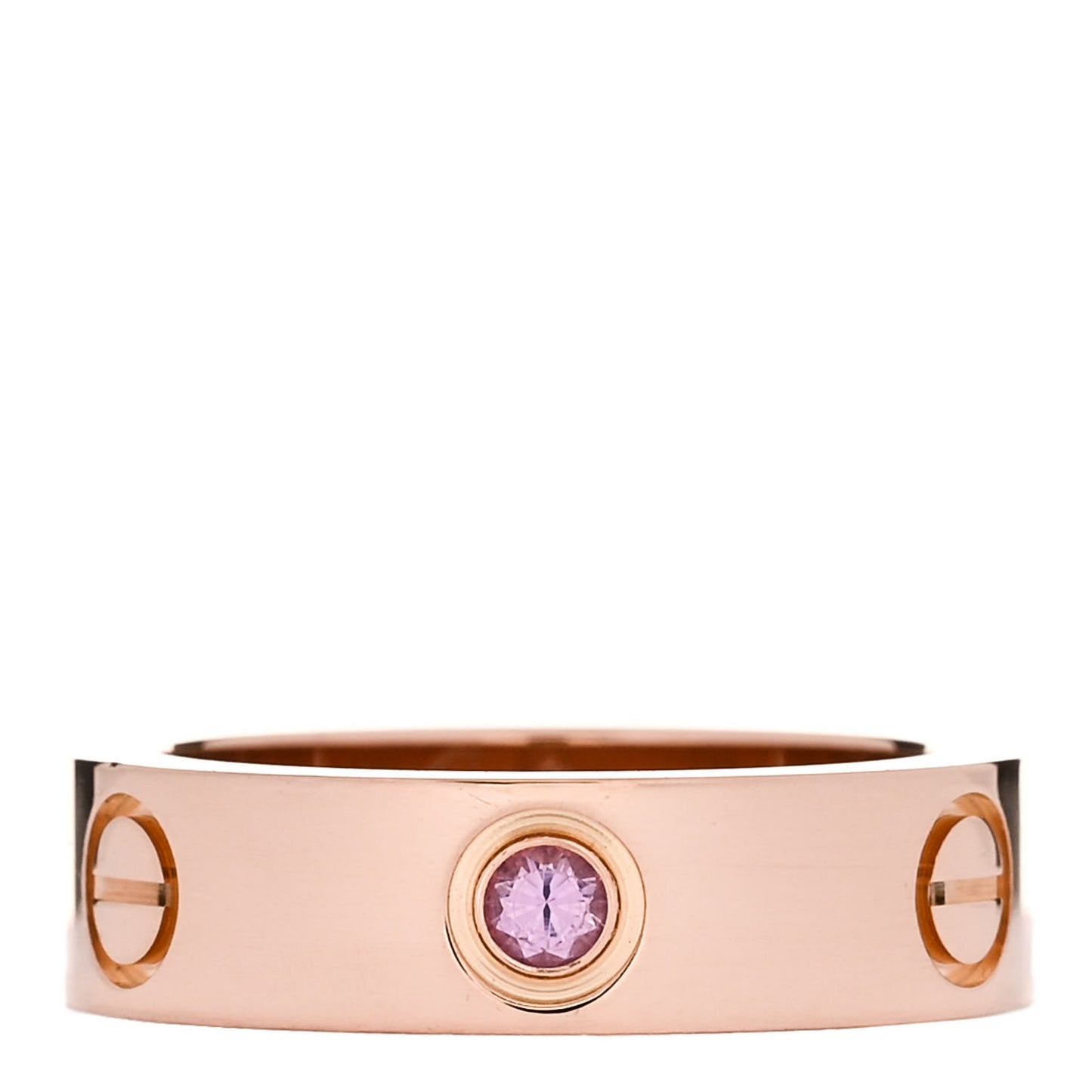 18K Pink Gold Pink Sapphire 5.5mm LOVE Ring 53 6.25