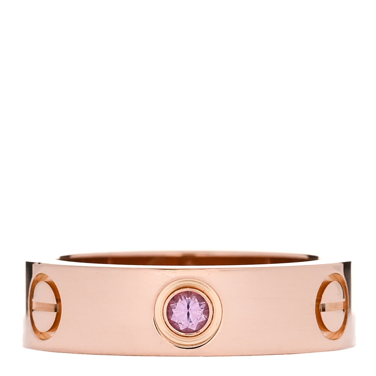 Cartier 18K Pink Gold Pink Sapphire 5.5mm LOVE Ring 53 6.25 1 of 5