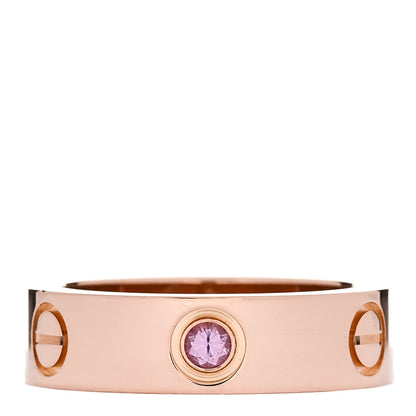 Cartier 18K Pink Gold Pink Sapphire 5.5mm LOVE Ring 53 6.25 1 of 5