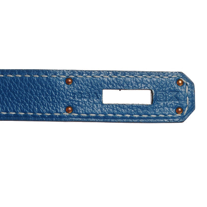 Hermes Veau Doblis Evergrain Grizzly Birkin 35 Bleu de Galice Ciel 21 of 26