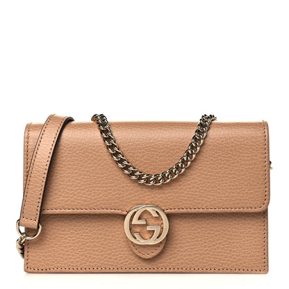 Gucci Dollar Calfskin Interlocking G Chain Wallet Camelia 1 of 10