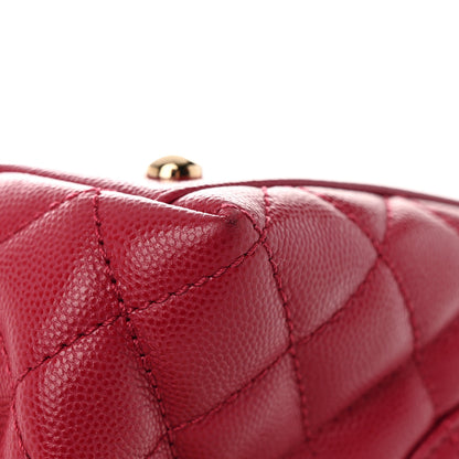 Chanel Caviar Quilted Small Coco Handle Flap Dark Pink 15 of 18
