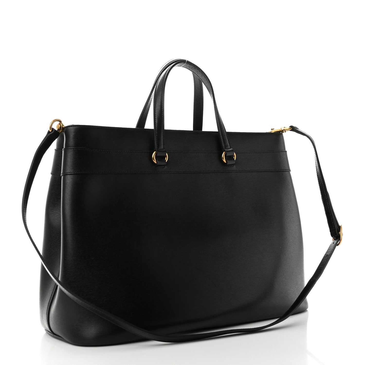 Gucci Textured Calfskin Large Bright Bit Tote Black 2 of 10