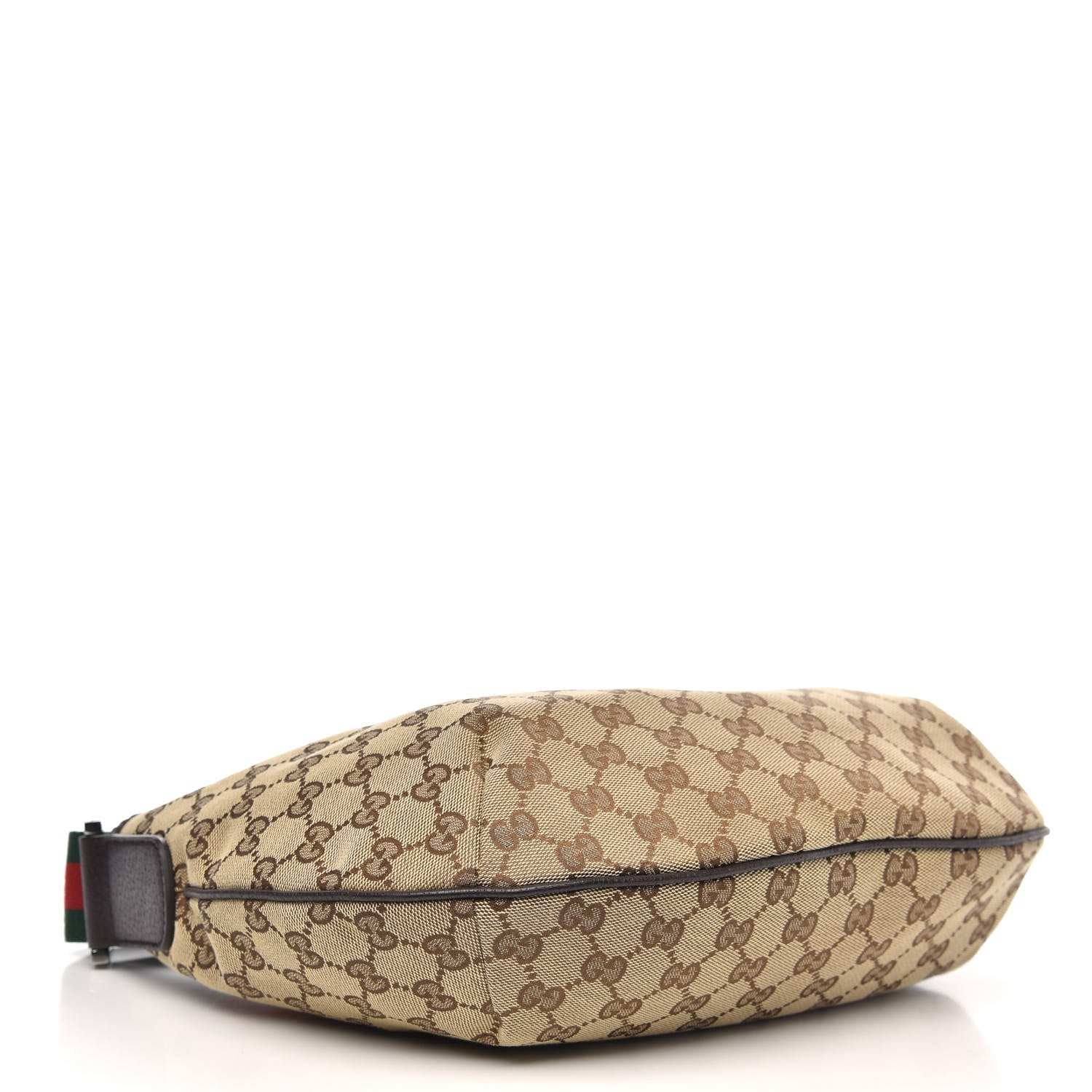 Gucci Monogram Web Medium Half Moon Hobo Dark Brown 4 of 9