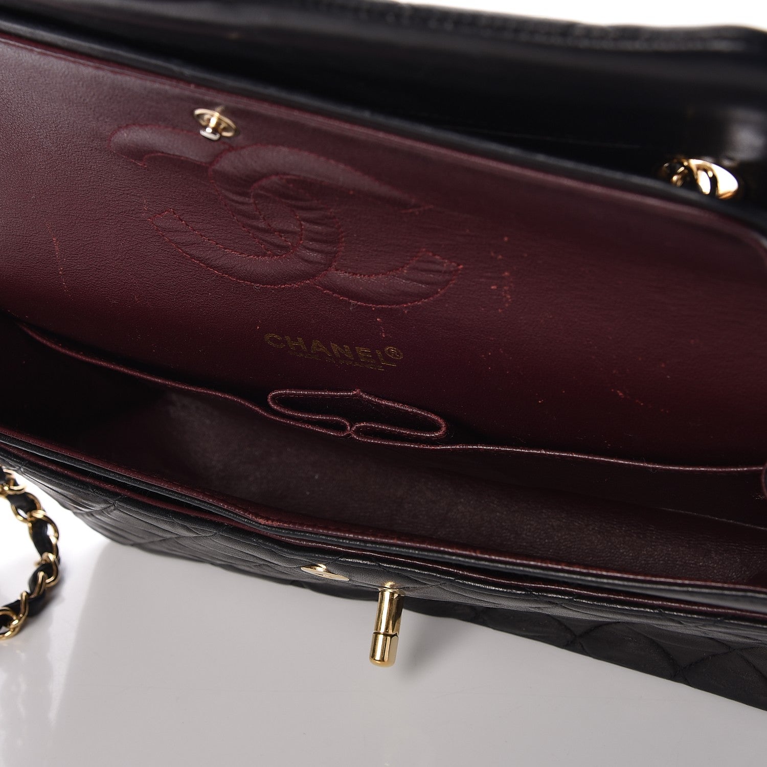 Chanel Lambskin Quilted Medium Double Flap Black 6 of 8