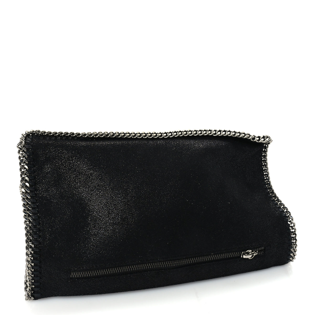 Stella McCartney Shaggy Deer Falabella Fold Over Clutch Black 2 of 8