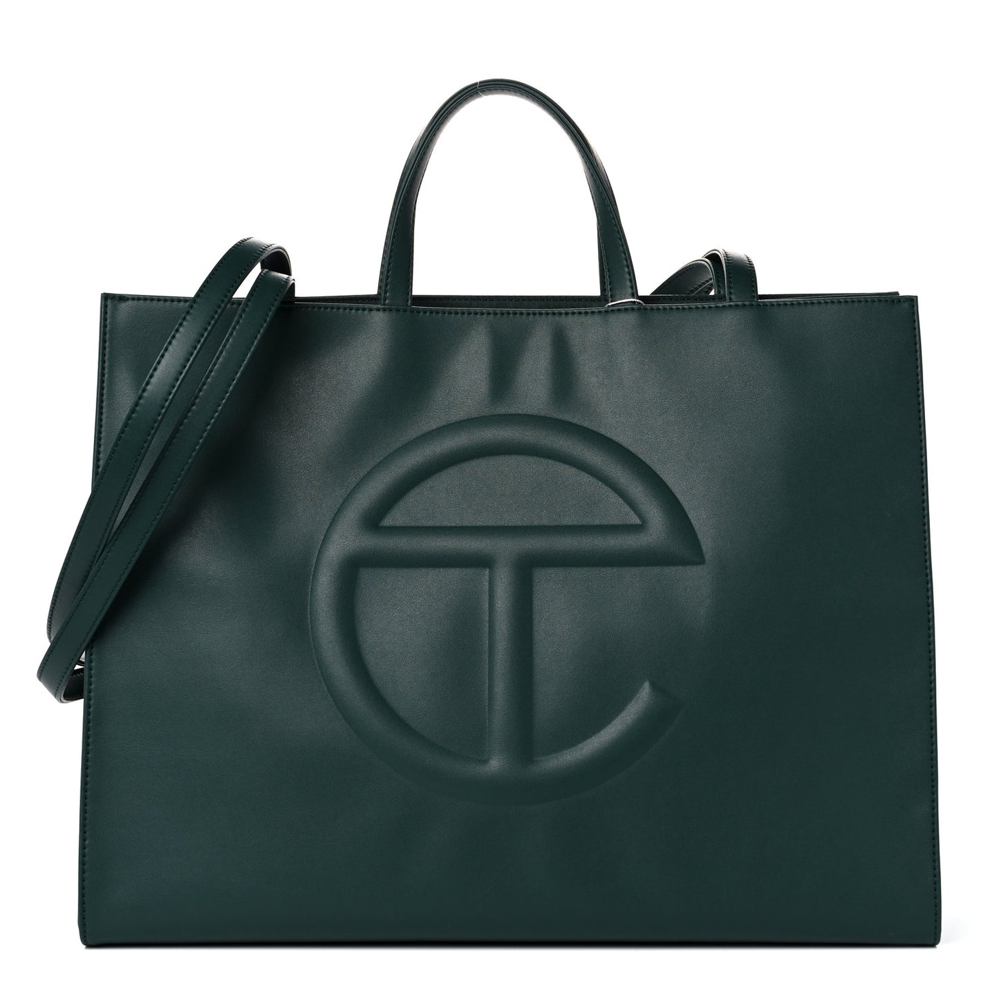 Vegan Leather Large Shopping Bag Dark Olive