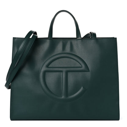 Telfar Vegan Leather Large Shopping Bag Dark Olive 1 of 9