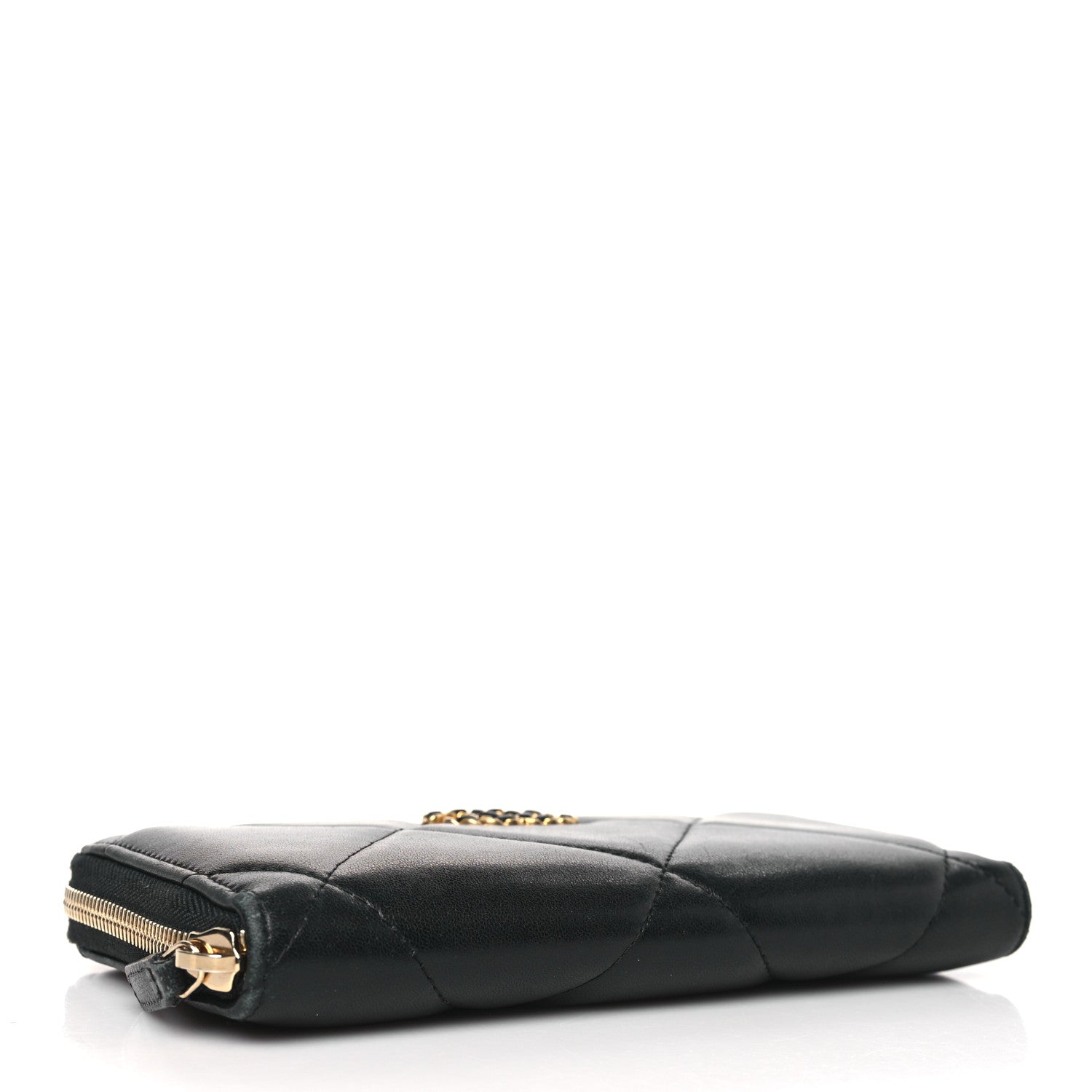 Chanel Lambskin Quilted 19 Long Zipped Around Wallet Black 4 of 10