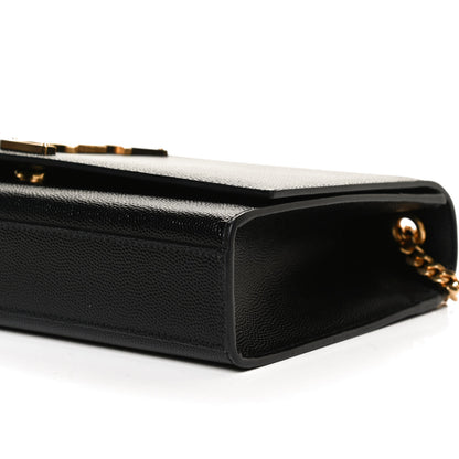 Saint Laurent Grain De Poudre Medium Classic Monogram Kate Satchel Black 10 of 11