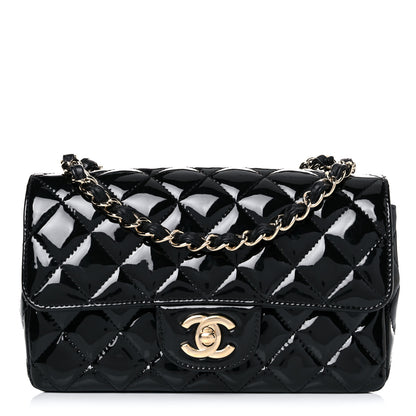 Chanel Patent Calfskin Quilted Mini Rectangular Flap Black 1 of 12