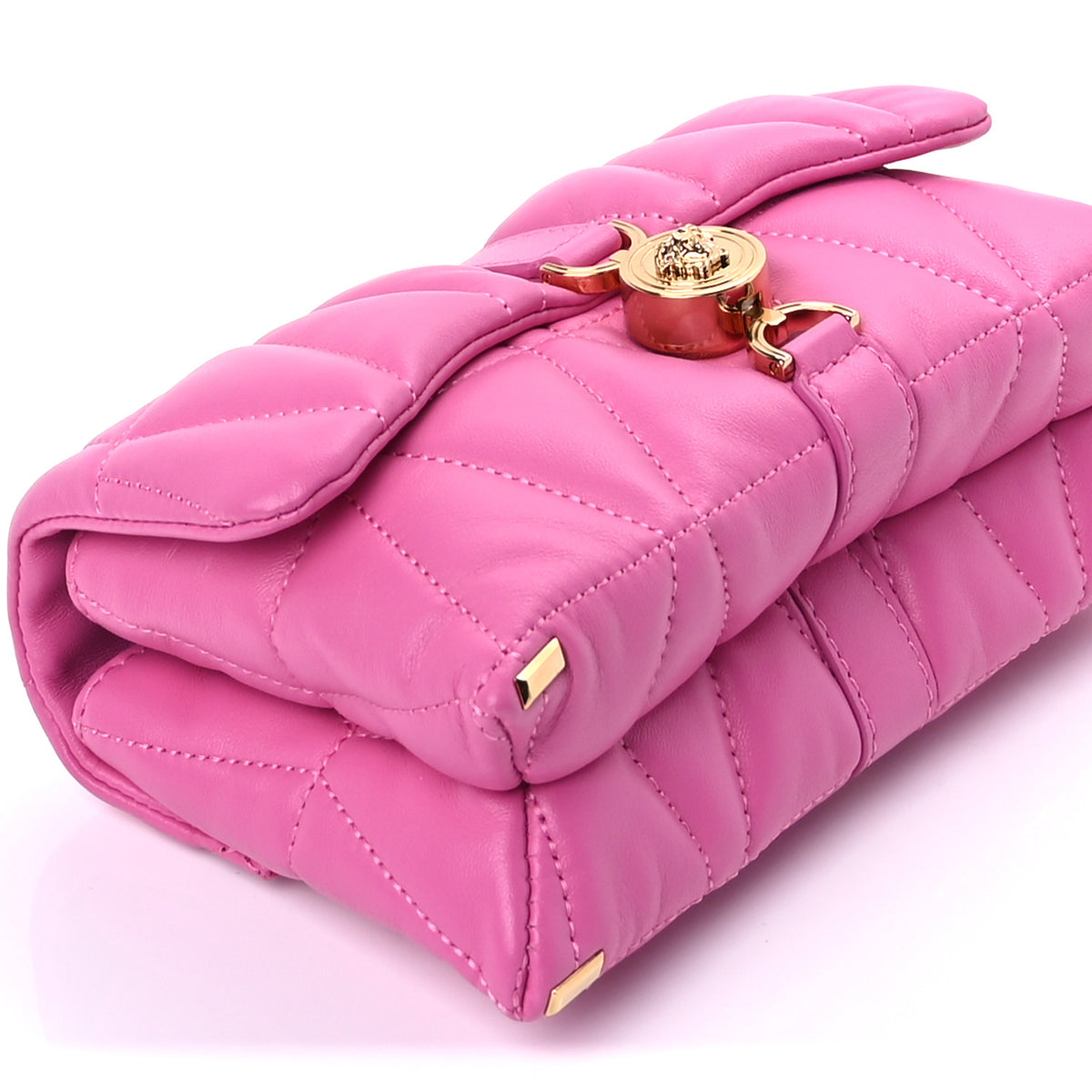 Versace Lambskin Quilted Mini Kleio Crossbody Bag Pink 7 of 8