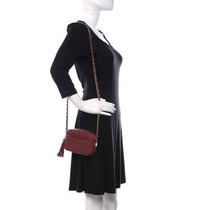Chanel Caviar Quilted Mini Coco Tassel Camera Case Burgundy 2 of 10