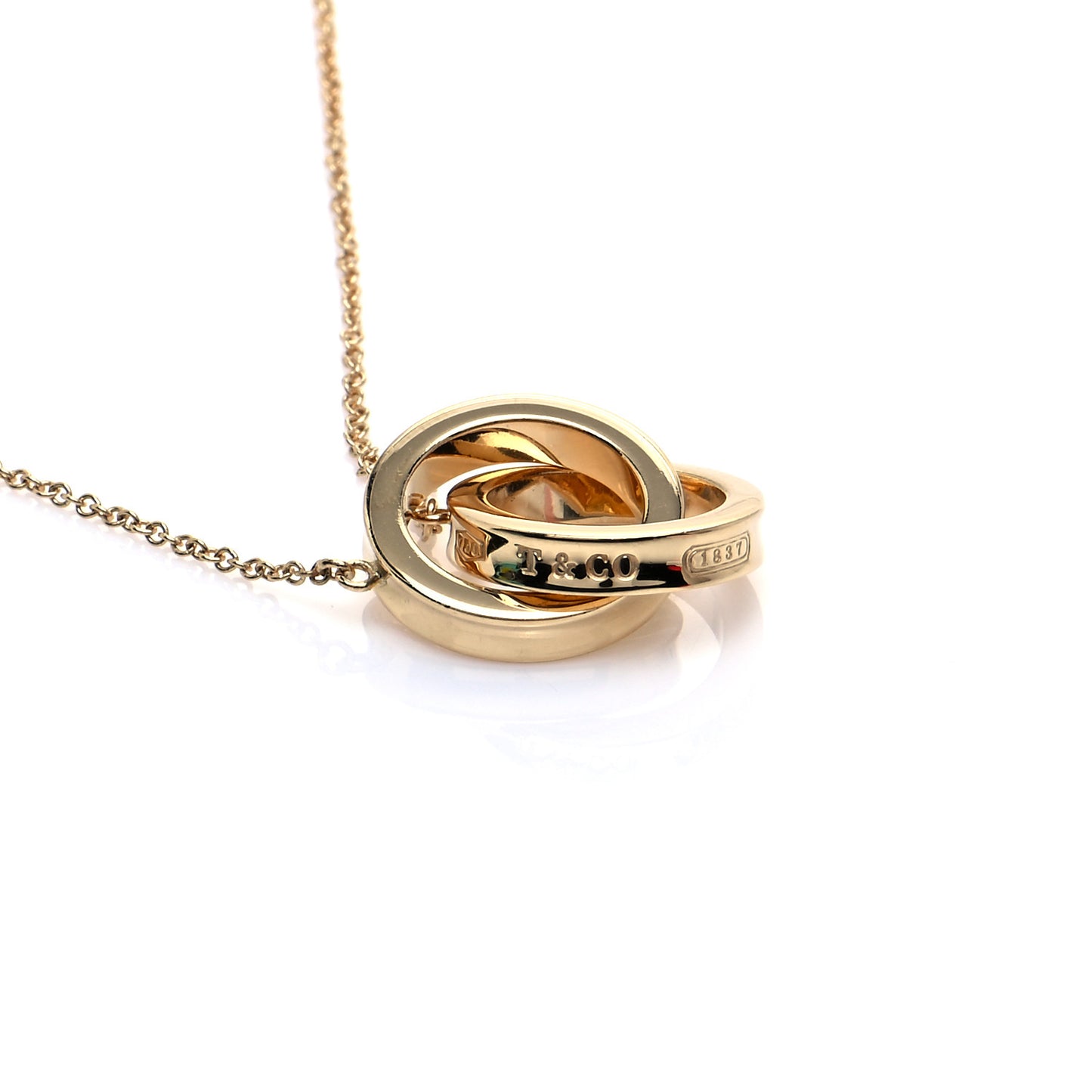 18K Yellow Gold 1837 Interlocking Circles Pendant Necklace