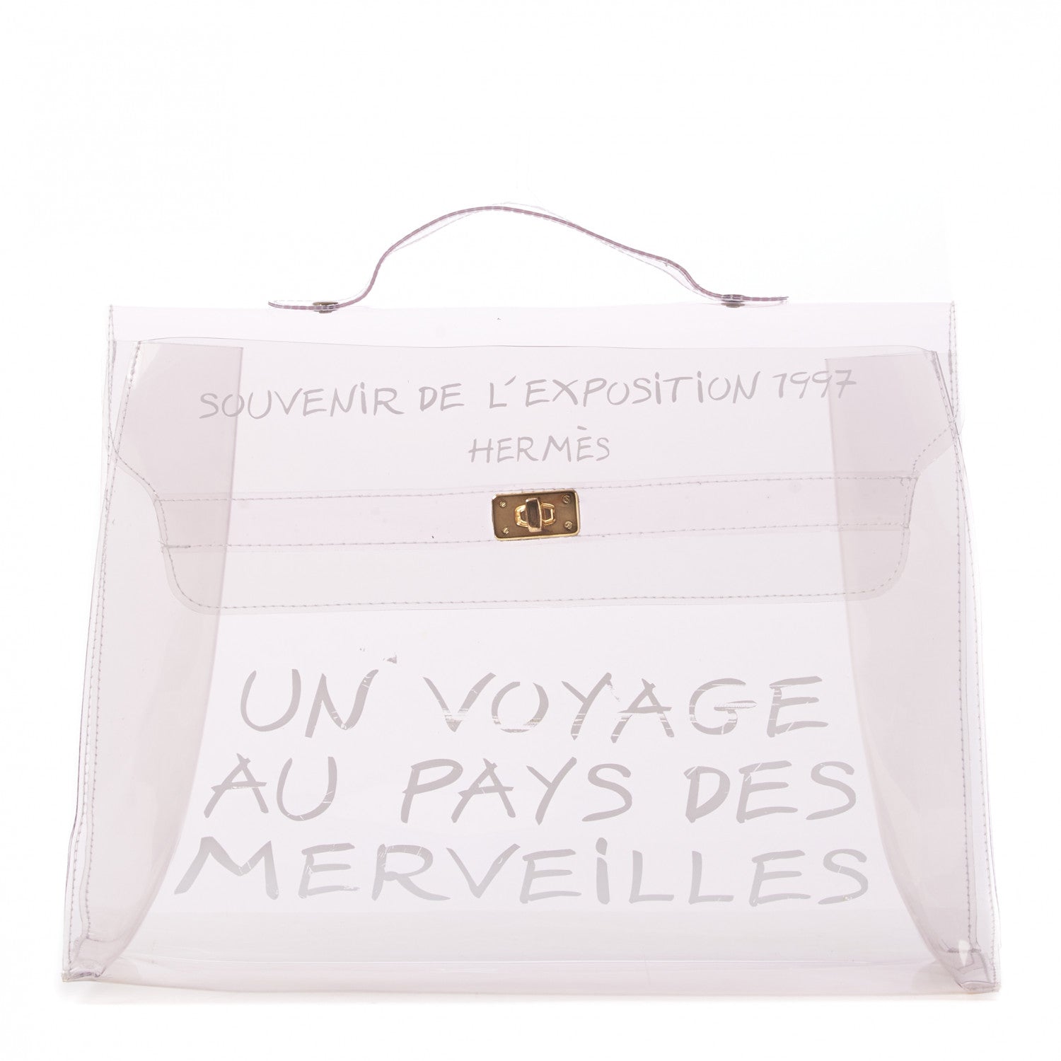 Hermes Vinyl Souvenir De L'Exposition Kelly Transparent 1 of 9