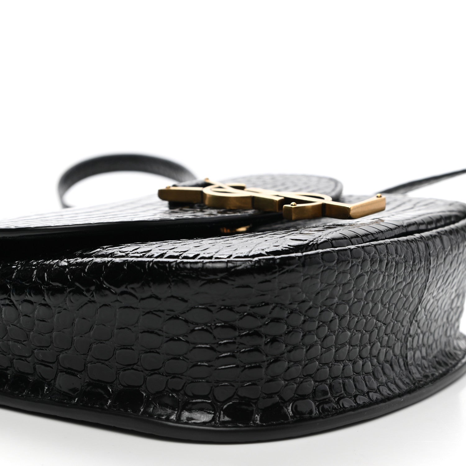 Saint Laurent Crocodile Embossed Calfskin Small Kaia Satchel Black 5 of 10