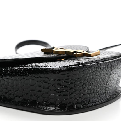 Saint Laurent Crocodile Embossed Calfskin Small Kaia Satchel Black 5 of 10