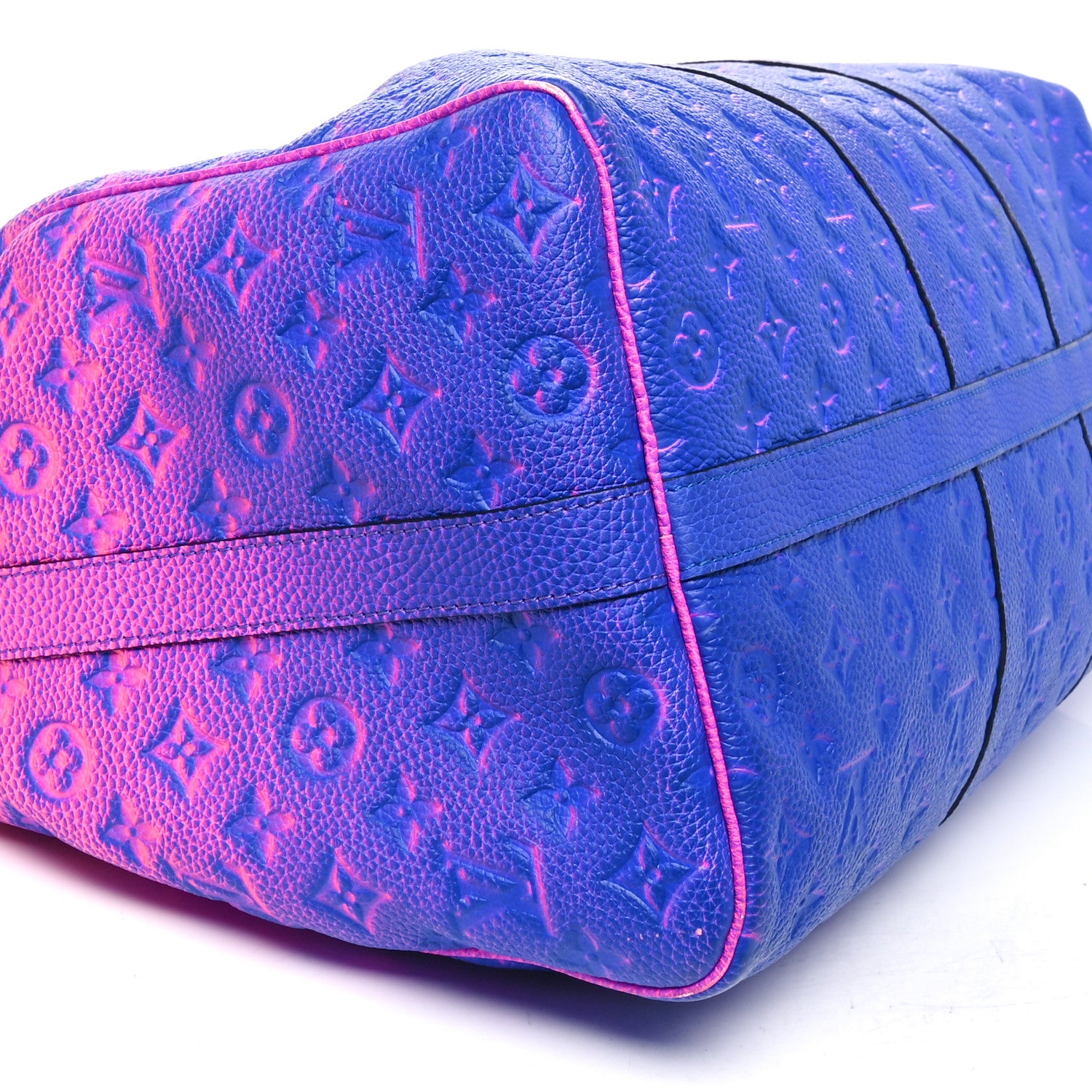 Louis Vuitton Taurillon Illusion Keepall Bandouliere 50 Bleu Rose 8 of 10