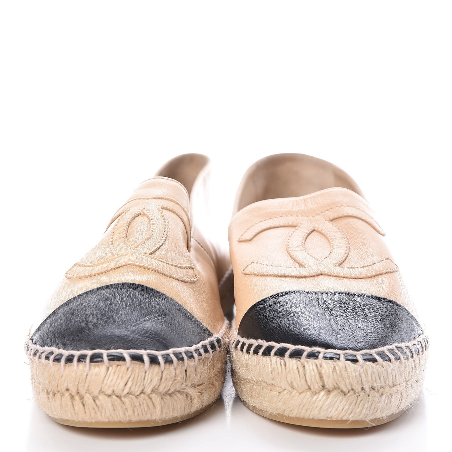 Lambskin CC Espadrilles 41 Beige Black