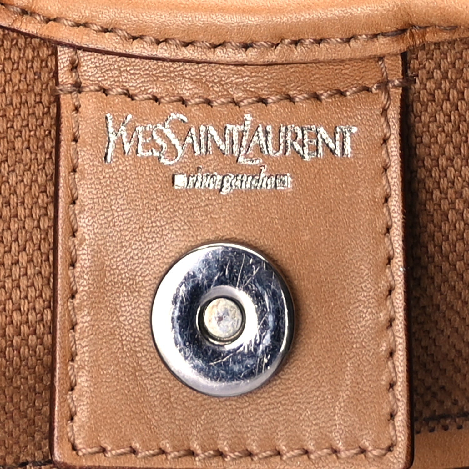 Saint Laurent Canvas Mombasa Hobo Tan Turquoise 5 of 8