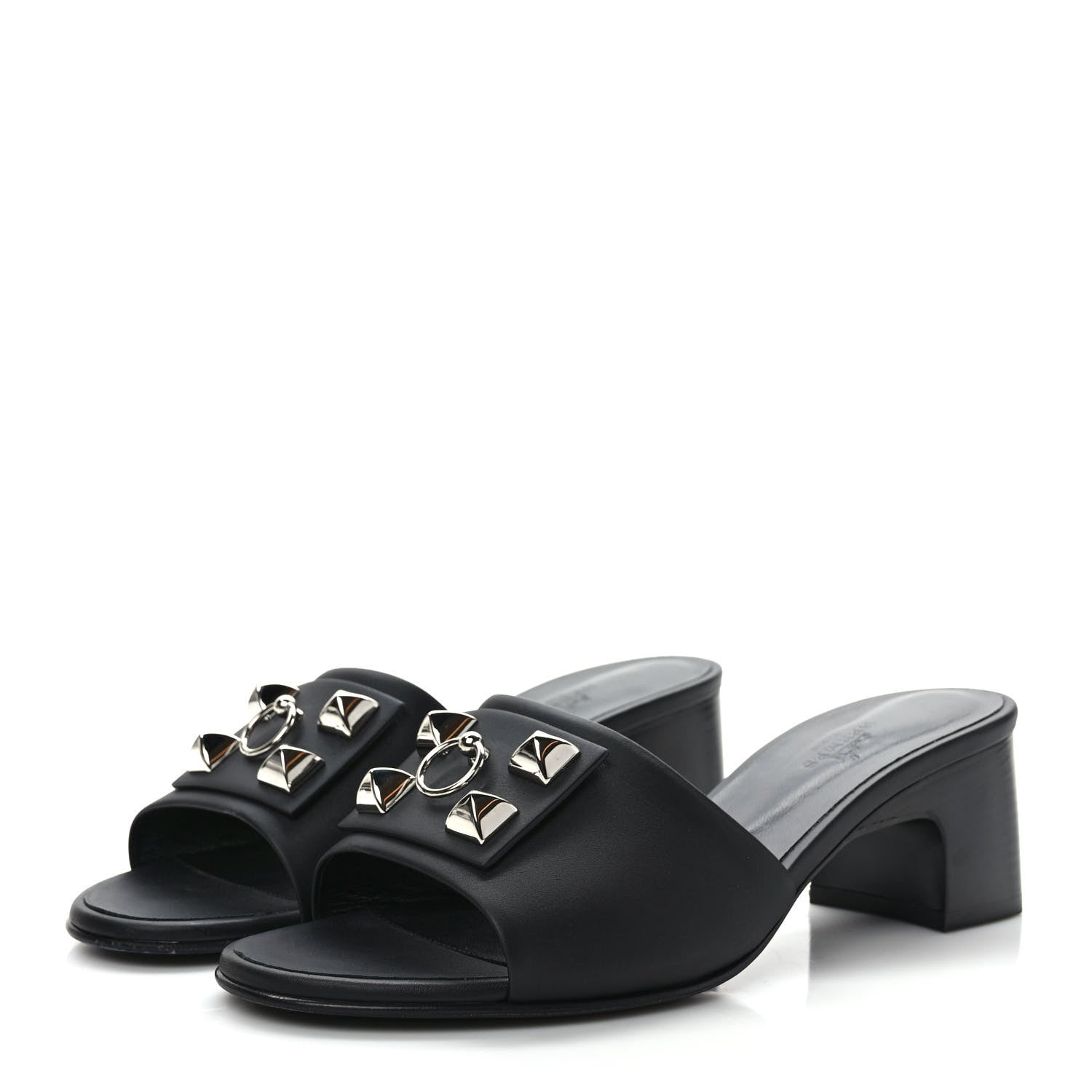 Hermes Calfskin Dreamy Sandals 39 Black 3 of 10