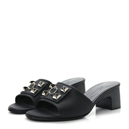 Hermes Calfskin Dreamy Sandals 39 Black 3 of 10