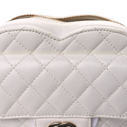 Chanel Lambskin Quilted CC In Love Heart Bag  White 7 of 9