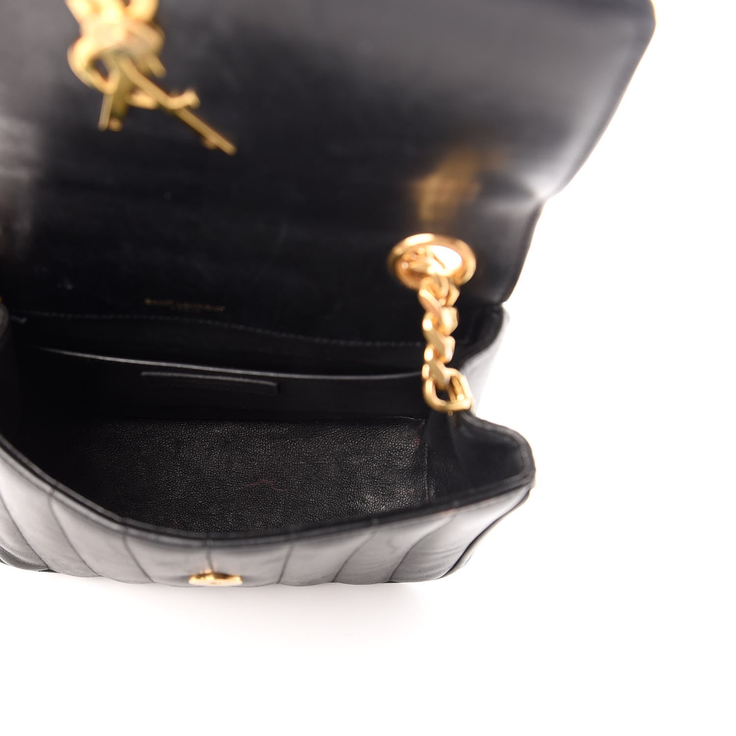 Saint Laurent Lambskin Matelasse Monogram Medium Vicky Chain Bag Black 5 of 10