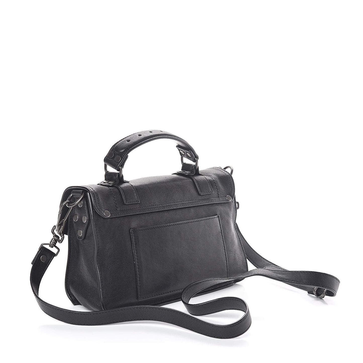 Grained Calfskin Tiny PS1 Satchel Black