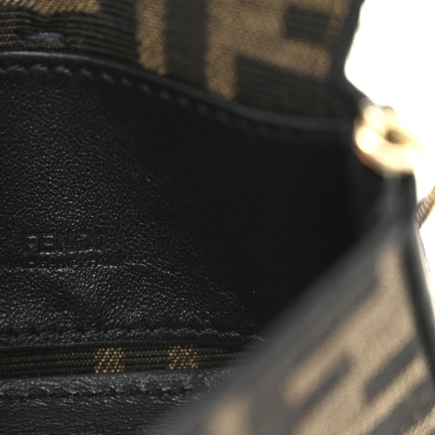 Fabric Jacquard FF 1974 Nano Baguette Charm Tobacco Moro Black