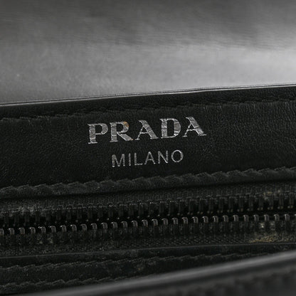 Prada Glace Calfskin Studded Crossbody White Black 6 of 7