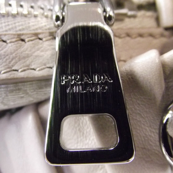 Prada Nappa Ruched Shoulder Bag Visone 9 of 9