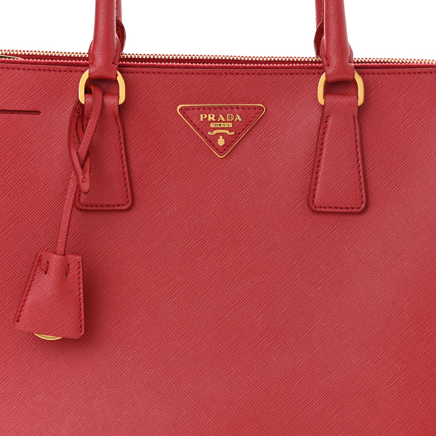 Prada Saffiano Lux Large Galleria Double Zip Tote Fuoco 9 of 11