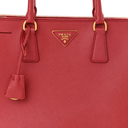 Prada Saffiano Lux Large Galleria Double Zip Tote Fuoco 9 of 11