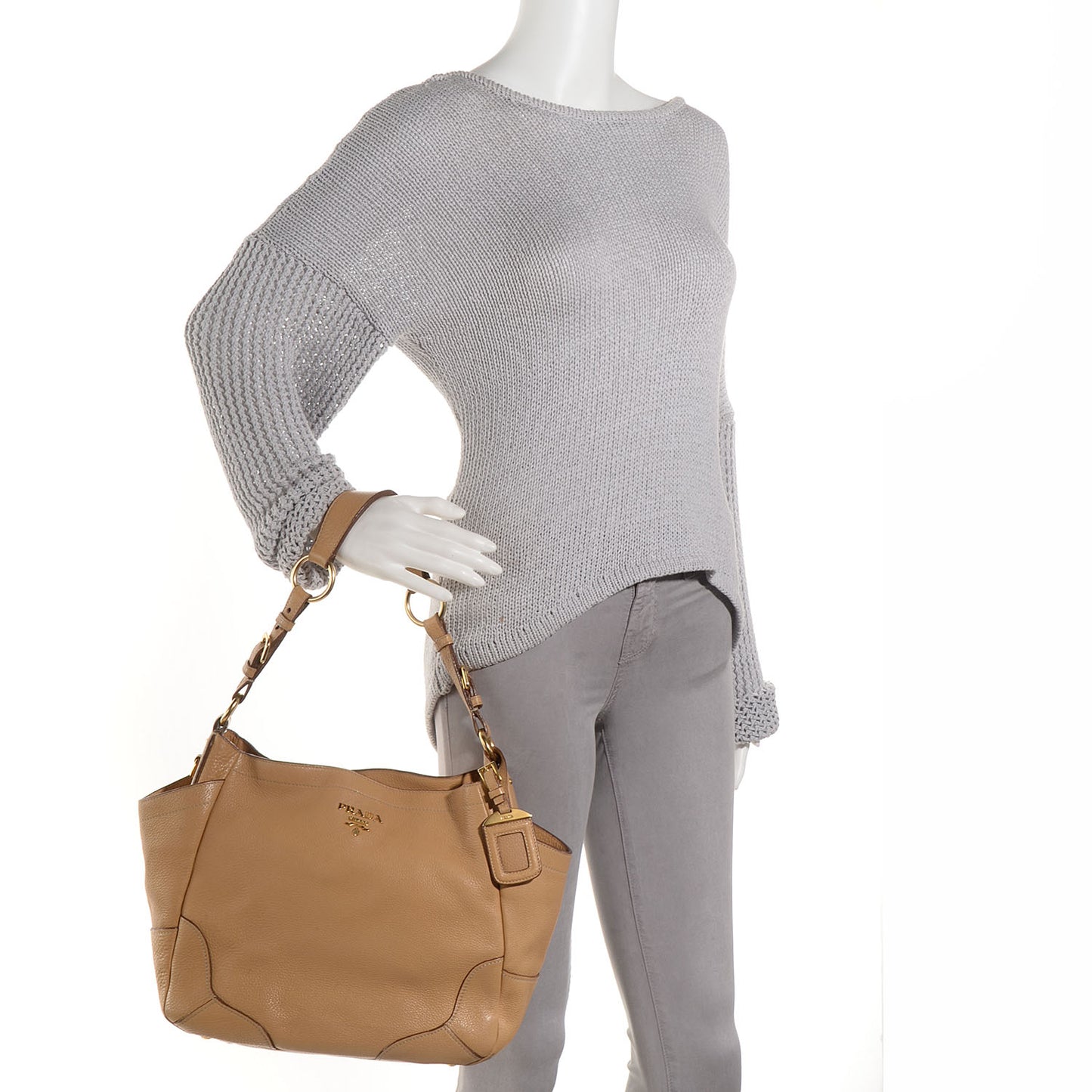 Vitello Daino Side Pocket Hobo Sabbia