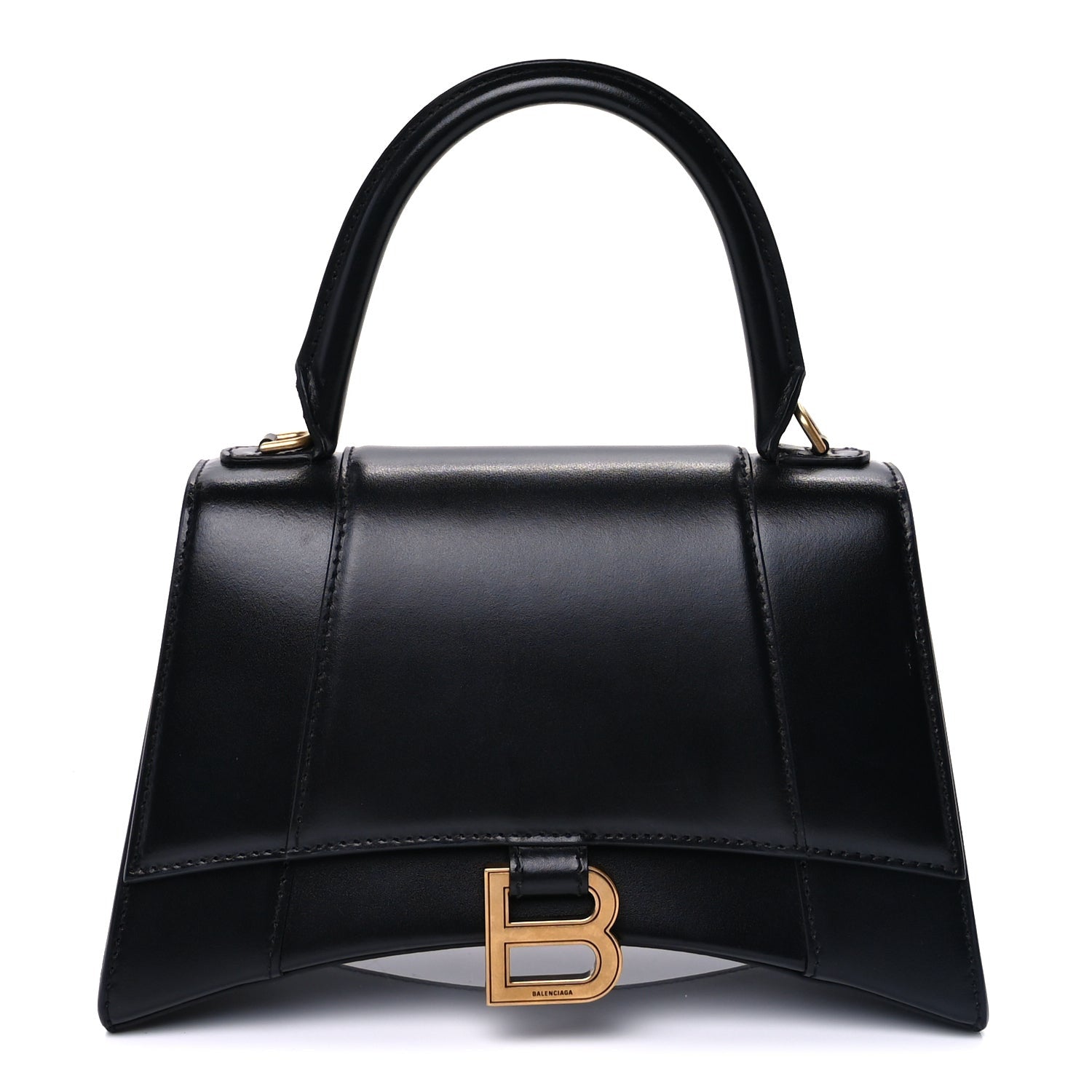 Balenciaga Shiny Box Calfskin Small Hourglass Top Handle Bag  Black 1 of 8