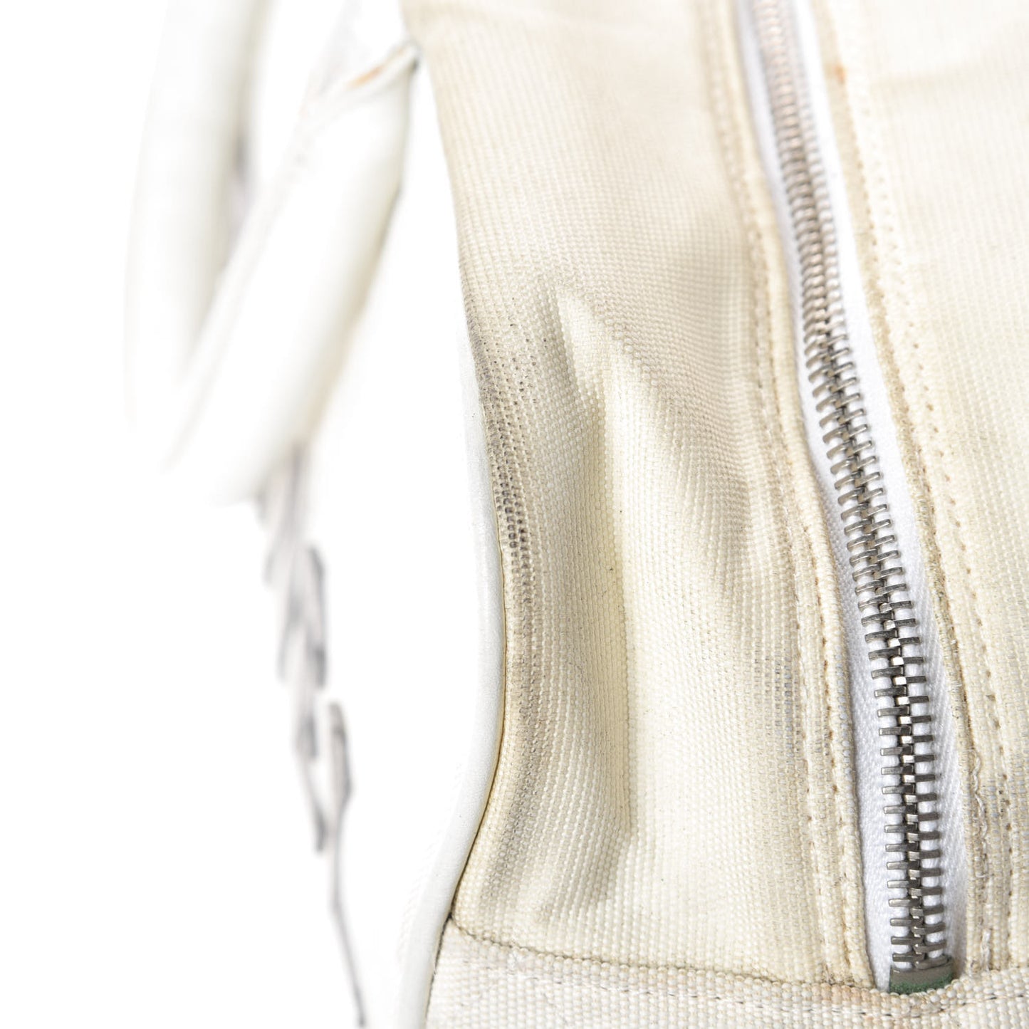 Canvas Quilted Bowler White