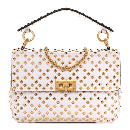 Valentino Garavani Lambskin Medium Rockstud Extreme Spike Shoulder Bag Light Ivory 1 of 9
