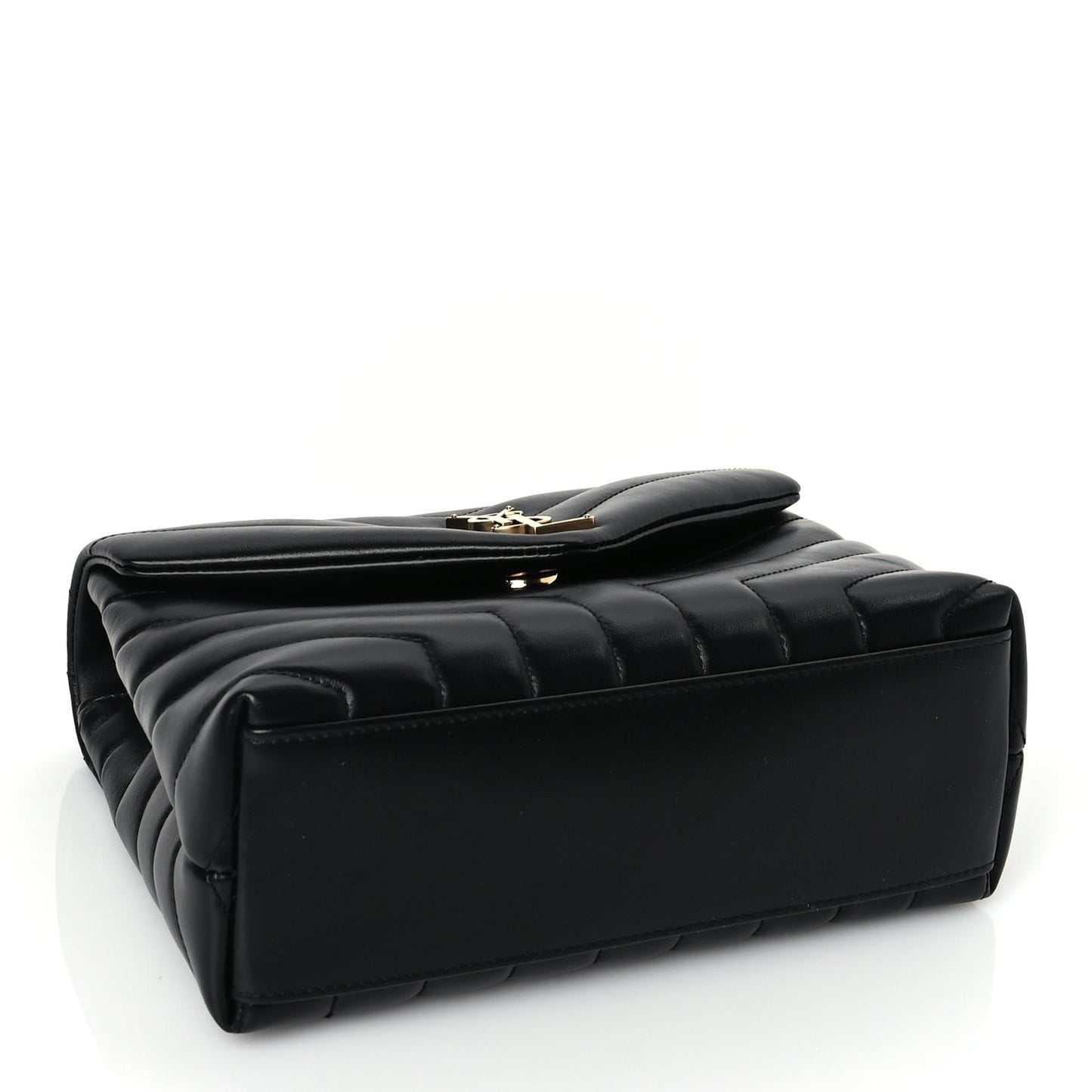 Calfskin Y Quilted Monogram Small Loulou Chain Satchel Black