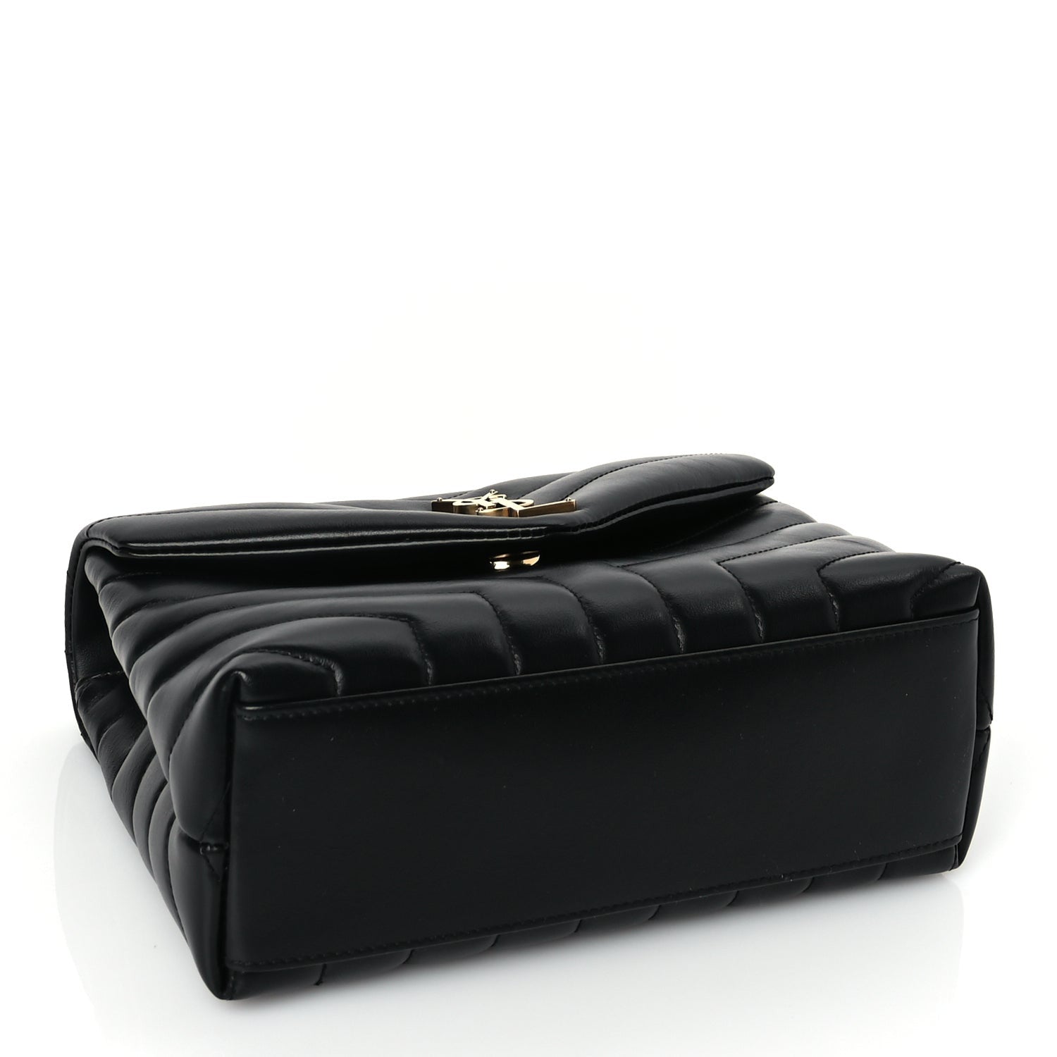 Saint Laurent Calfskin Y Quilted Monogram Small Loulou Chain Satchel Black 3 of 8