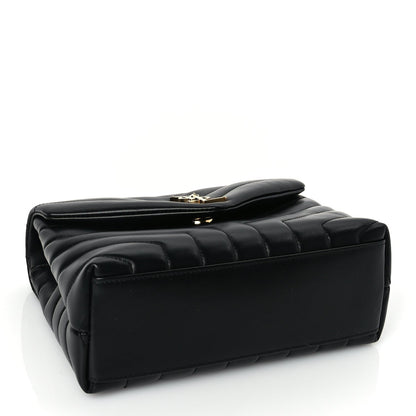 Saint Laurent Calfskin Y Quilted Monogram Small Loulou Chain Satchel Black 3 of 8