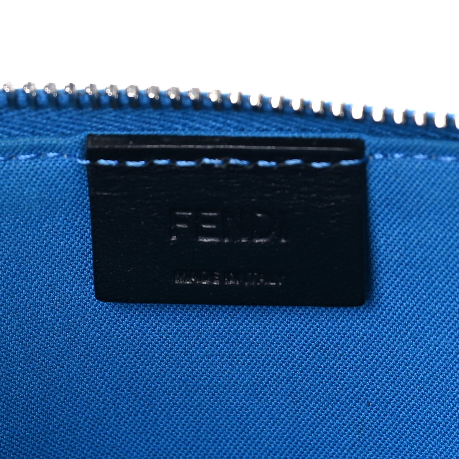 Fendi Vitello Elite Crystal Eye Monster Zip Pouch Royal Blue Papavero Multicolor 6 of 7