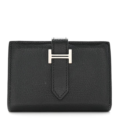 Hermes Chevre Mysore Mini Bearn Wallet Black 1 of 8