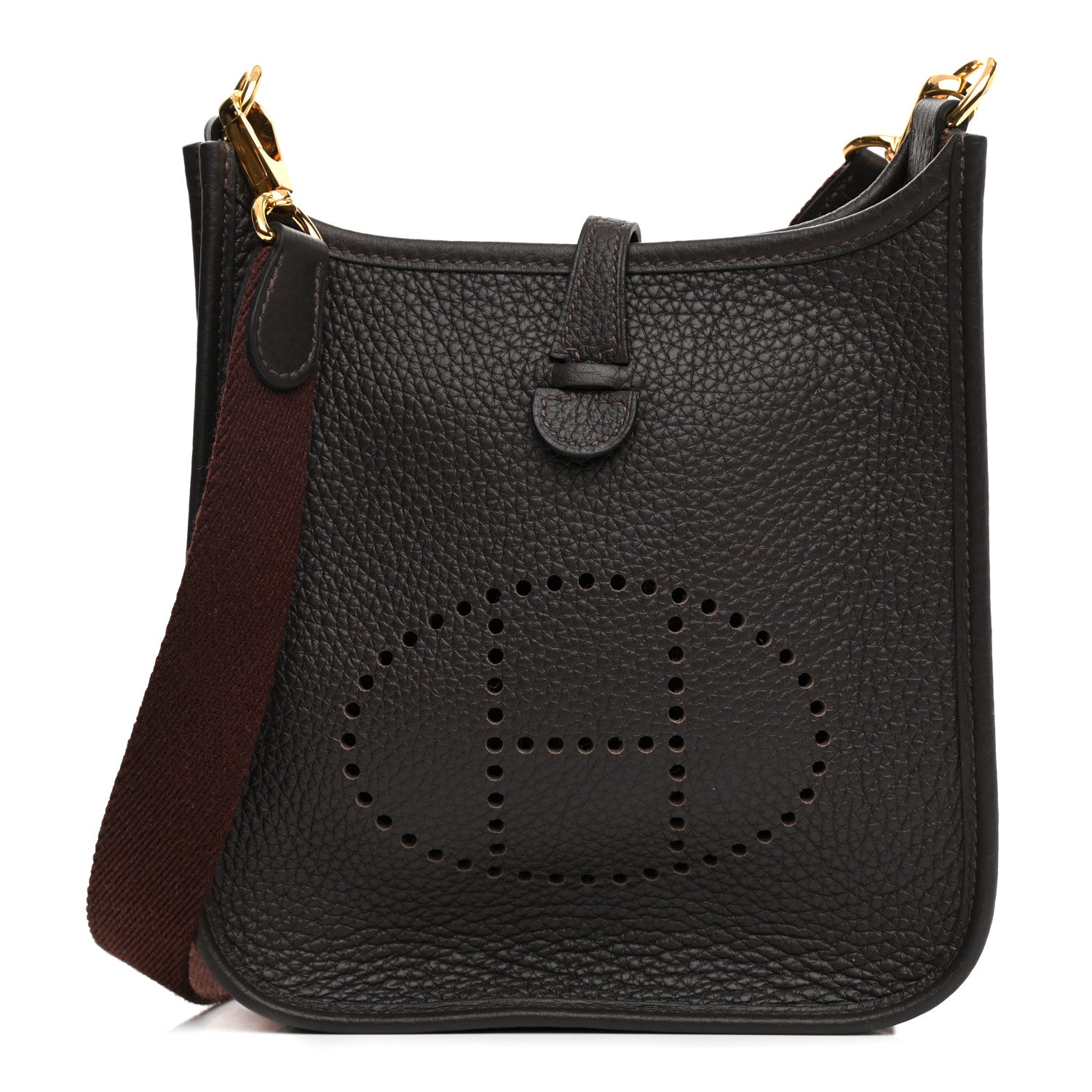 Hermes Taurillon Clemence Evelyne TPM Chocolate 2 of 21