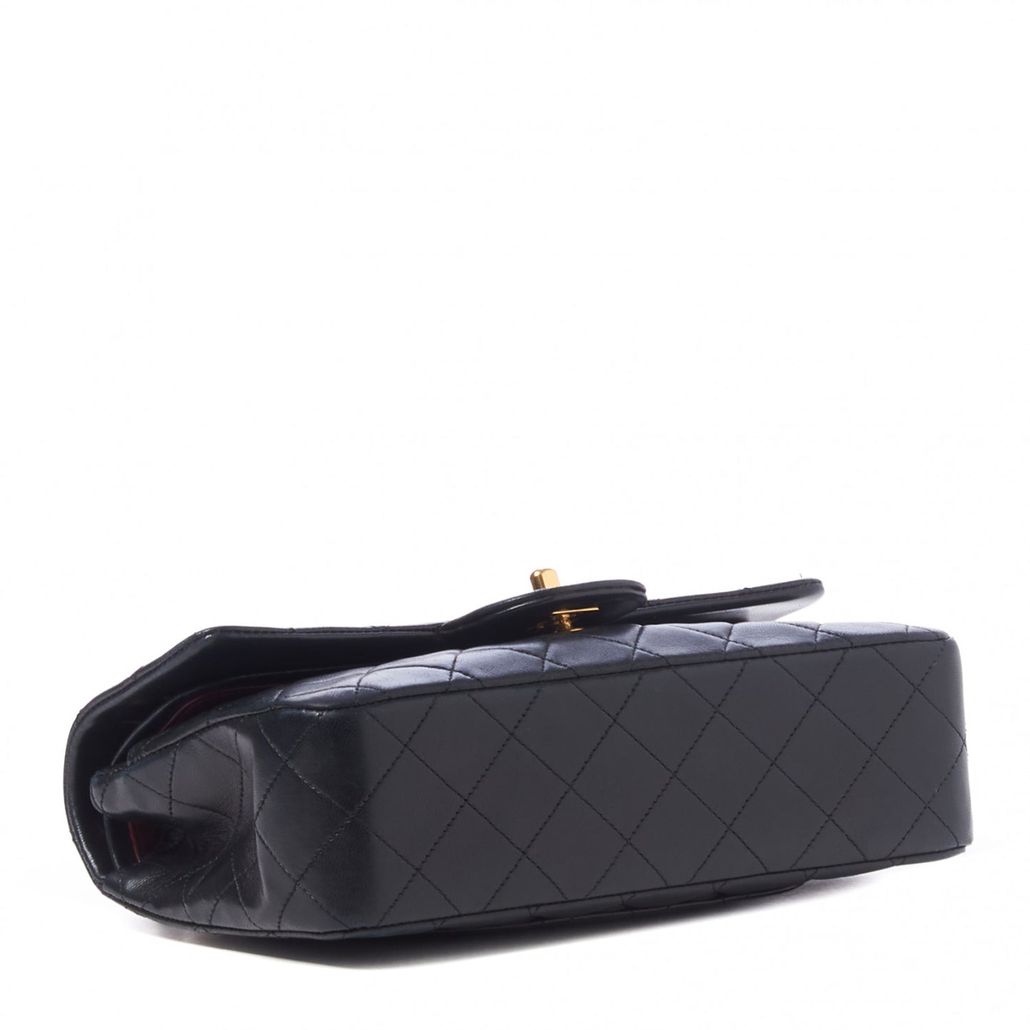 Lambskin Quilted Small Double Flap Black