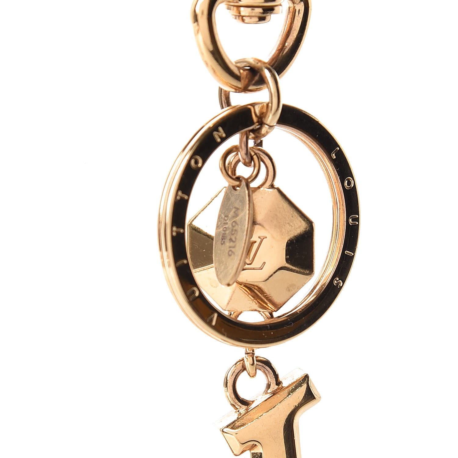 Louis Vuitton LV Facettes Bag Charm Key Holder Gold 4 of 4