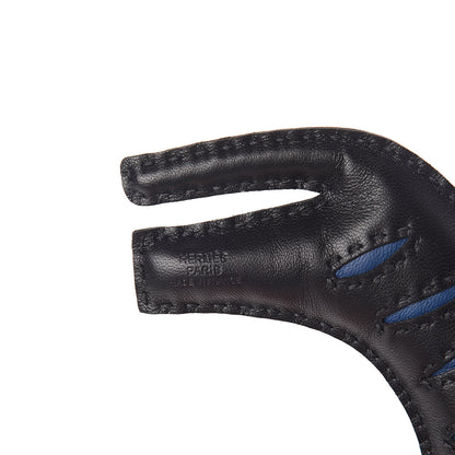 Hermes Milo Lambskin Rooroo Bag Charm Black Bleu de Malte 3 of 4